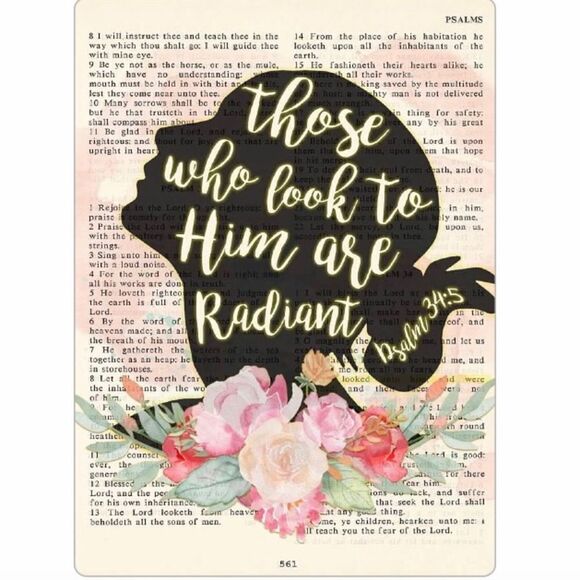 Psalm 34:5 Magnet “Those Who Look to Him are Radiant” - Picture 2 of 2
